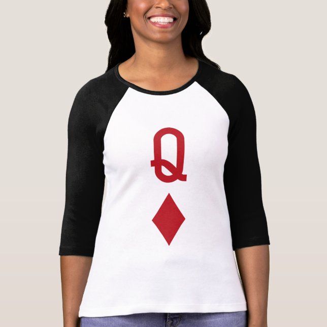 Camiseta Reina del naipe del rojo de los diamantes (Anverso)