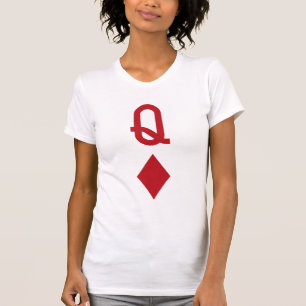 Camiseta Reina del naipe del rojo de los diamantes