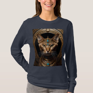 Camiseta Reina del Nilo: Cleopatra el gato en la cabeza