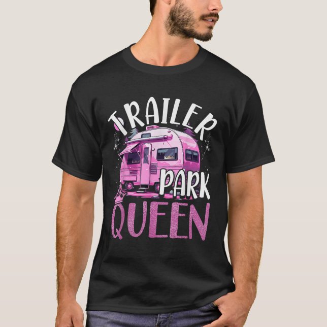 Camiseta Reina del parque de caravanas Cara divertida de ca (Anverso)