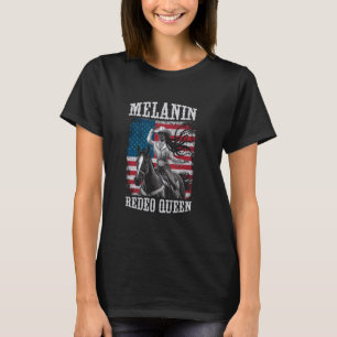 Camiseta Reina del Rodeo de Melanina Vaquera Afroamericana