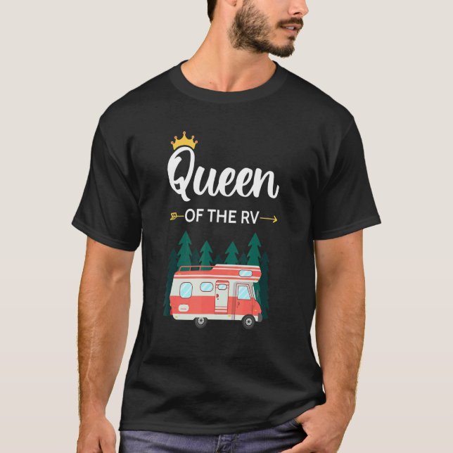 Camiseta Reina Del Rv Camping Camper Vacaciones Tri (Anverso)