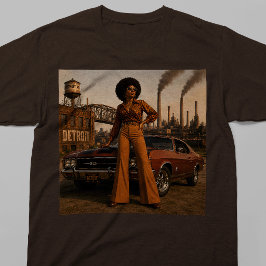 Camiseta Reina del soul de Detroit de los 70 mujer negra vi