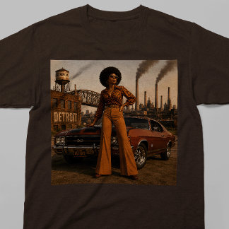 Camiseta Reina del soul de Detroit de los 70 mujer negra vi