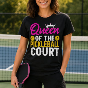 Camiseta Reina Divertida de la Cancha de Pickleball