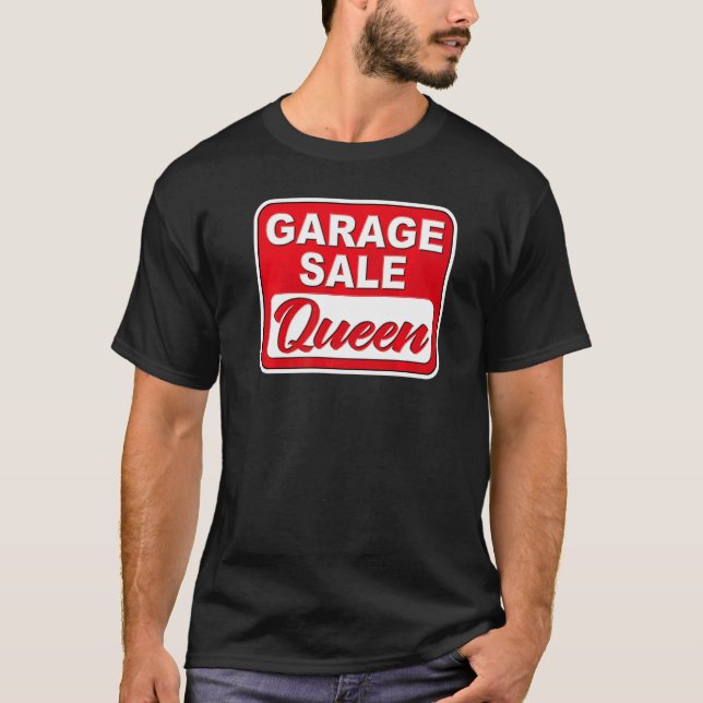 Camiseta Reina Divertida de Ventas de Garage Retro Compras  (Anverso)
