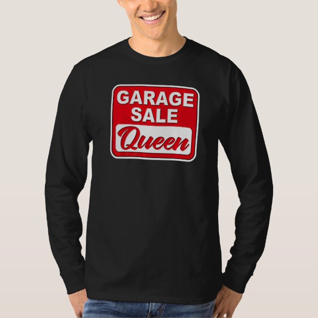Camiseta Reina Divertida de Ventas de Garage Retro Compras  (Anverso)