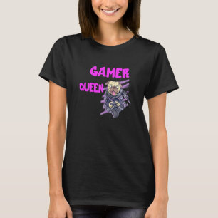 Camiseta Reina Gamer Pug de Juegos de Consola Pc Video Jueg