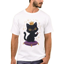 Reina Gato Negro Amante Gato Lindo Regalo Corona R