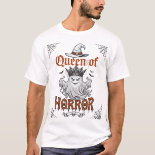 Camiseta Reina Horror Halloween Fantasma Corona Bruja Sombr