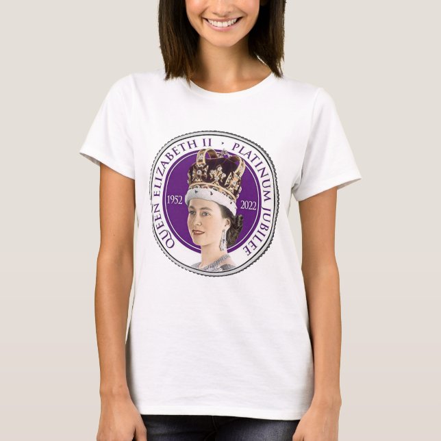 Camiseta Reina Isabel II 2022 Jubileo Platino 70 (Anverso)