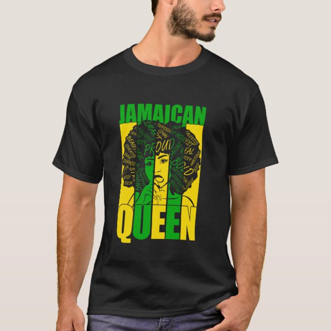 Camiseta Reina Jamaiquina De Una Jamaica Orgullosa E Indepe (Anverso)