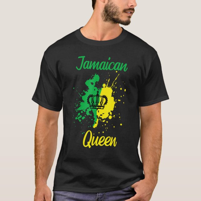 Camiseta Reina jamaiquina orgullosa de que las mujeres jama (Anverso)