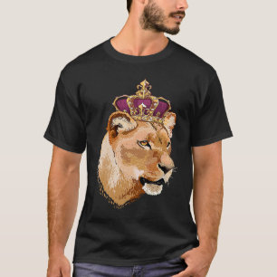 Camiseta Reina León Gran Felino Coronado Familia Leona