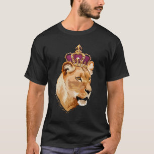 Camiseta Reina León Gran Gata Coronada Familia Leonas
