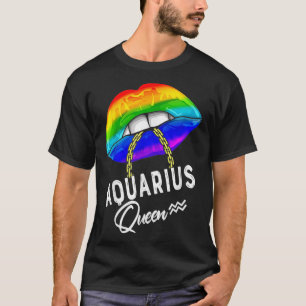 Camiseta Reina LGBTQ Aquarius levanta orgullo zodiaco de ga