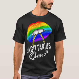 Camiseta Reina LGBTQ Sagittarius Lidera Gay Arcoiris Zodiac