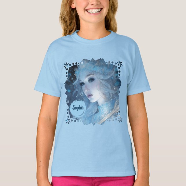 Camiseta Reina mística del hielo - Fantasía arte de diosa d (Anverso)