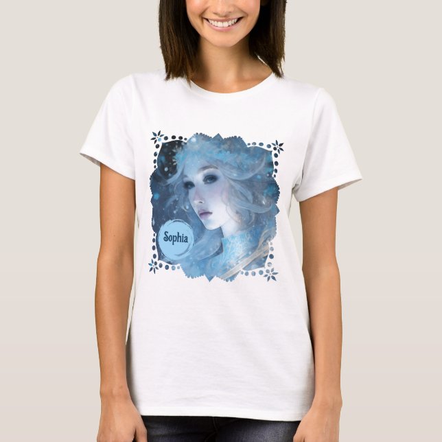 Camiseta Reina mística del hielo - Fantasía arte de diosa d (Anverso)