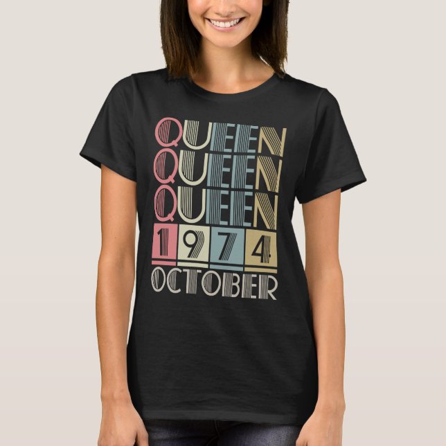 Camiseta Reina nacida en octubre de 1974 (Anverso)