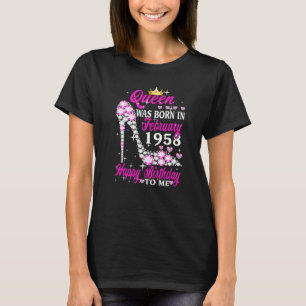 Camiseta Reina Nació En Febrero De 1958, 65º Nacimiento