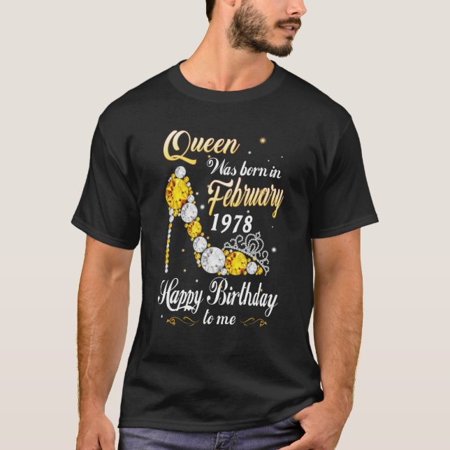 Camiseta Reina Nació En Febrero De 1978 45º Cumpleaños 45 Y (Anverso)