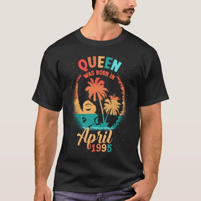 Camiseta Reina negra abril 1995 26ª Chica de cumpleaños muj (Anverso)