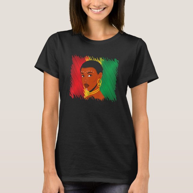 Camiseta Reina negra africana Chica negra morena de histori (Anverso)