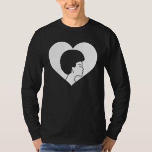 Camiseta Reina negra afro corazón Chica magia Melanin hombr