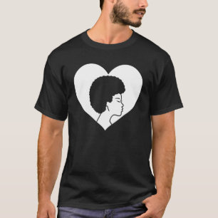 Camiseta Reina negra afro corazón Chica magia Melanin hombr