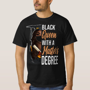 Camiseta Reina negra con clase de graduación de maestría