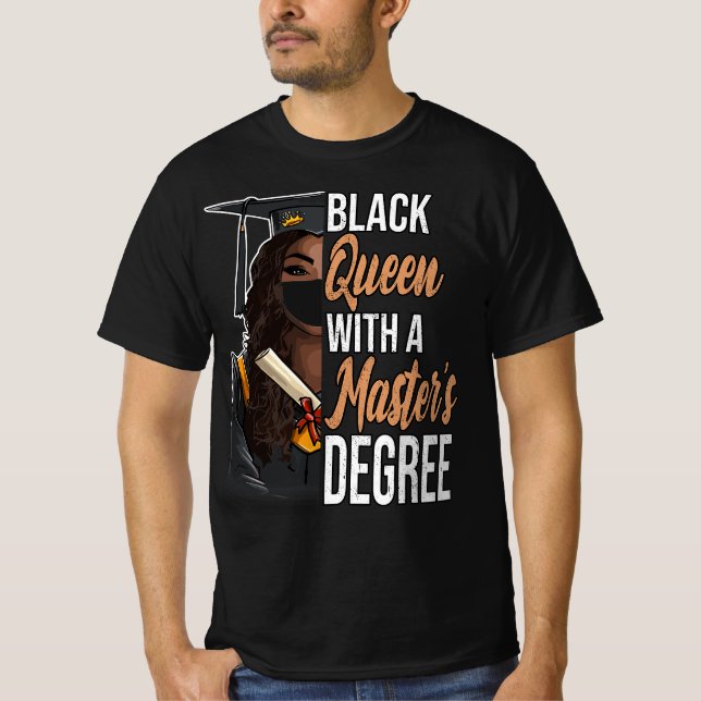 Camiseta Reina negra con clase de graduación de maestría (Anverso)