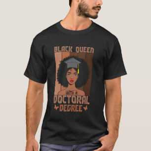Camiseta Reina negra con título de Doctorado melanina niña