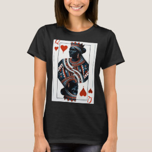 Camiseta reina negra de corazones juego de baraja orgullosa
