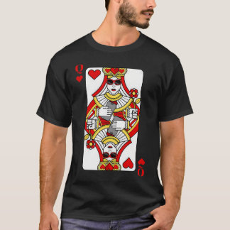 Camiseta Reina Negra de Corazones Juego de Poker Casino