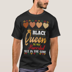 Camiseta reina negra del juneteenth ajedrez africano más po
