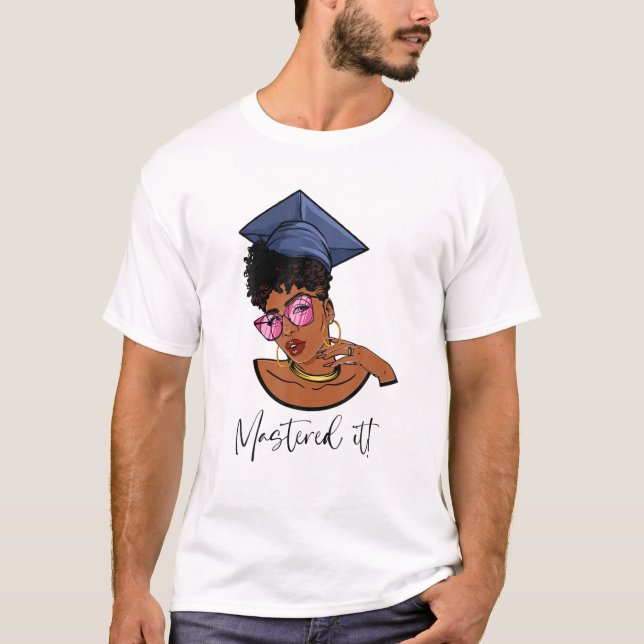 Camiseta Reina negra dominada con el grado de maestría negr (Anverso)