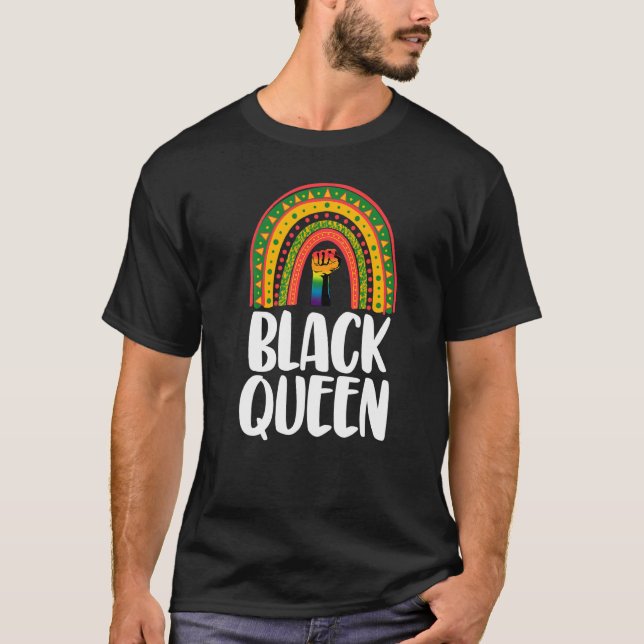 Camiseta Reina negra en poder de las mujeres arcoiris afric (Anverso)