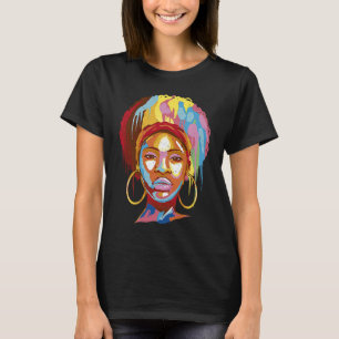 Camiseta Reina Negra Femenina Afro Melanina Goteando Su His