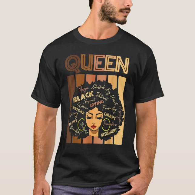 Camiseta Reina negra fuerte afro ama a Melanin afroamerican (Anverso)