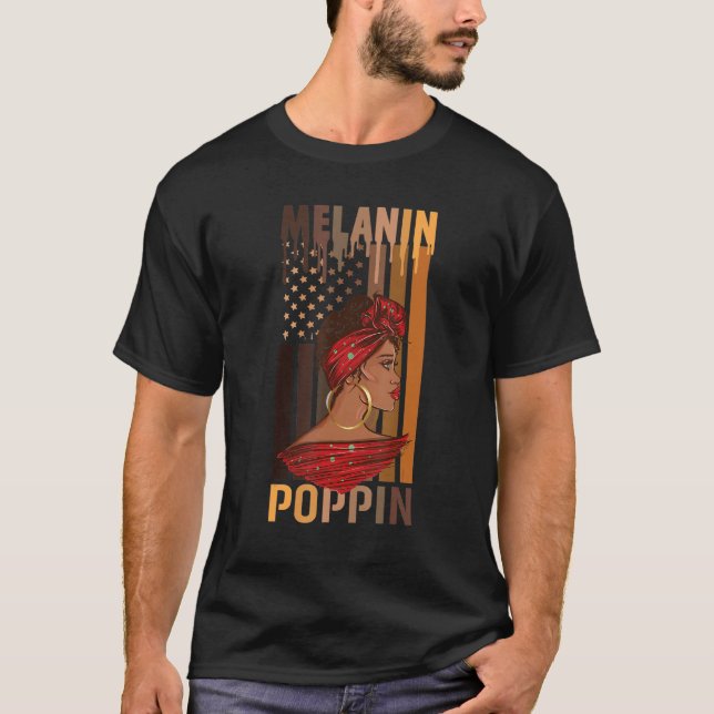 Camiseta Reina negra historia africana Melanin bandera esta (Anverso)