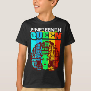 Camiseta reina negra juneteenth afro melanina magia de chic