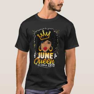 Camiseta Reina Negra Junio 1970 51ª Chicas De Cumpleaños Mu
