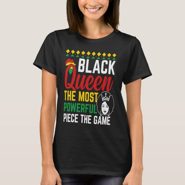 Camiseta Reina negra La pieza más poderosa El juego (Anverso)