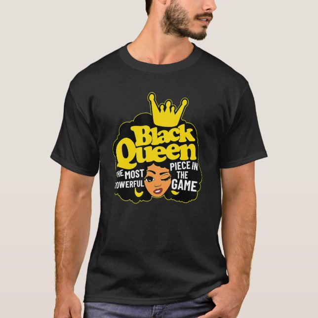Camiseta Reina negra La pieza más poderosa El juego negro (Anverso)
