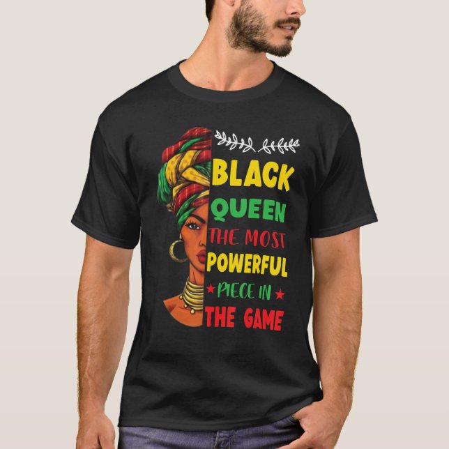 Camiseta Reina negra La pieza más poderosa Historia negra (Anverso)
