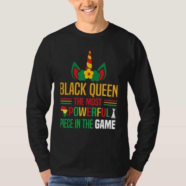 Camiseta Reina Negra La Pieza Más Poderosa Historia Negra  (Anverso)
