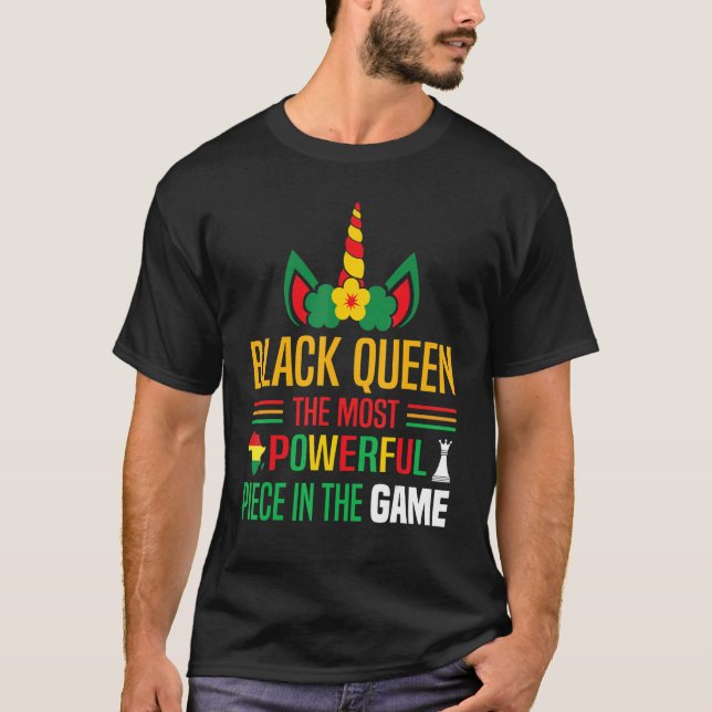 Camiseta Reina negra La pieza más poderosa Historia negra (Anverso)