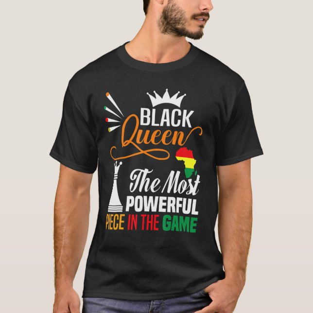 Camiseta Reina negra La pieza más poderosa Historia negra (Anverso)
