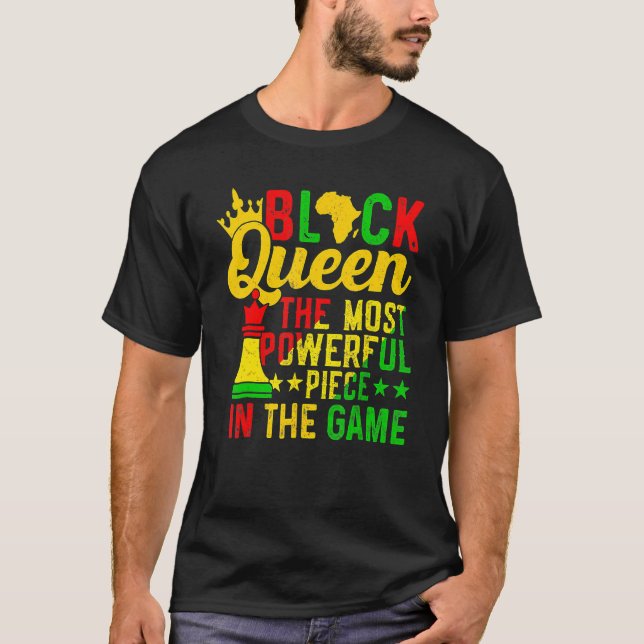 Camiseta Reina negra La pieza más poderosa Historia negra (Anverso)
